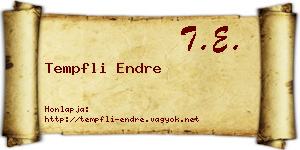 Tempfli Endre névjegykártya
